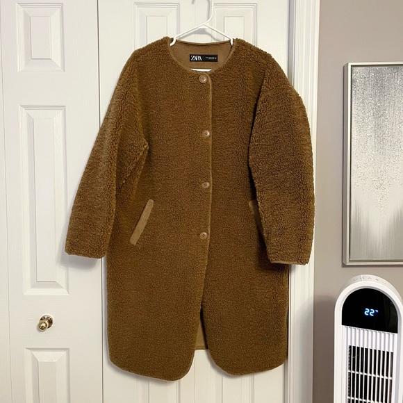 Zara Jackets & Blazers - Zara Cozy Faux Fur Brown Teddy Jacket